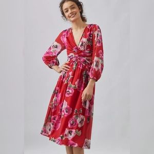 NWT Ranna Gill Floral Cut Out Midi Dress